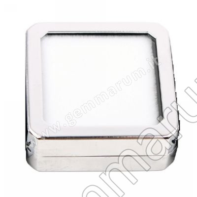 scatolina per pietre preziose in metallo e vetro