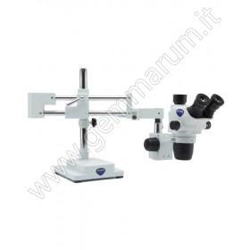 Microscope with hinged overhanging stand for stone setters