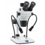 Gemmological microscope with double arm