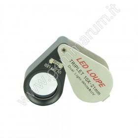 TRIPLET LOUPE 10x with LED and UV light