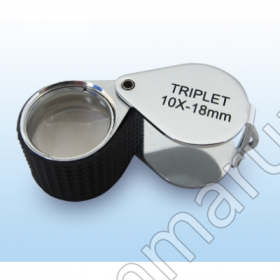 TRIPLET LOUPE 10x 18mm rubber grip