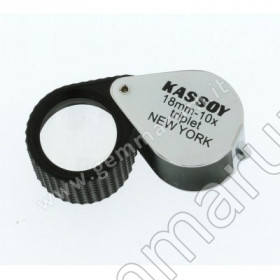 Kassoy triplet loupe 10x round Ø 18mm with rubber grip
