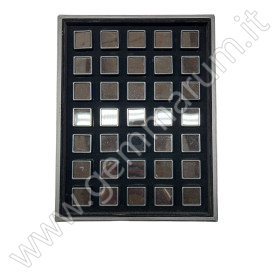 Tray with 35 boxes 3x3cm - black