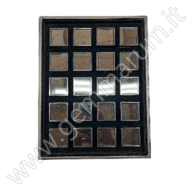 Tray with 20 boxes 4x4 - black