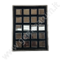 Tray with 20 boxes 4x4 - black