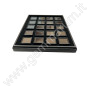 Tray with 20 boxes 4x4 - black