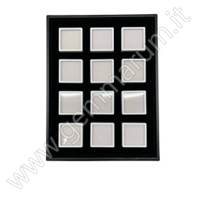 Tray with 12 boxes 5x5 - white