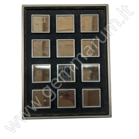 Tray with 12 boxes 5x5cm - black