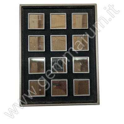 Tray with 12 boxes 5x5cm - black