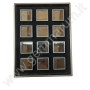 Tray with 12 boxes 5x5cm - black