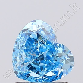 CVD Synthetischer Diamant / Herz-Schliff  1.38 ct FANCY BLUE