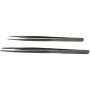 SET Pinzette INOX punta scanalata - 2pz
