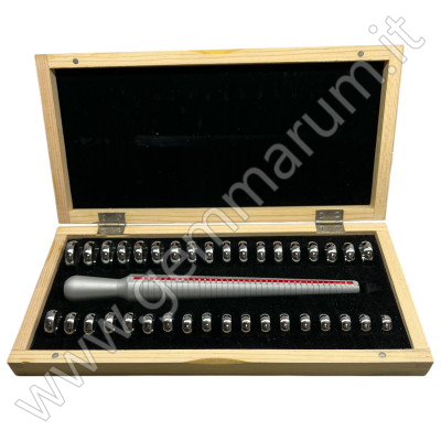 Ringmaß-Set mit Ringstock in eleganter Holzbox - groß
