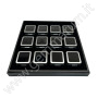 Tray with 12 boxes 4X4x1.5 cm - Matt silver