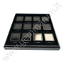 BOX 12 Scatoline Metallo 4X4x1.5 cm - nero opaco