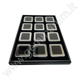 BOX 12 Scatoline Metallo 5.5X5.5x1.5 cm - Argento lucido