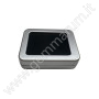 Edelsteindose 80X55x15 mm - matte silberne Farbe