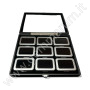 Elegante Espositore con chiusura e finestra 9 scatoline - matt silver