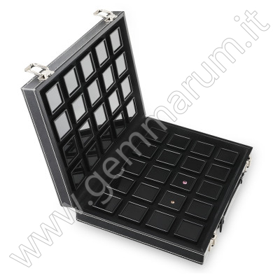 40 Gem Display Box with Deluxe Carry Case - black