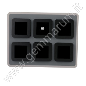 Elegantes Deluxe Holzdisplay mit 6 Edelsteindosen