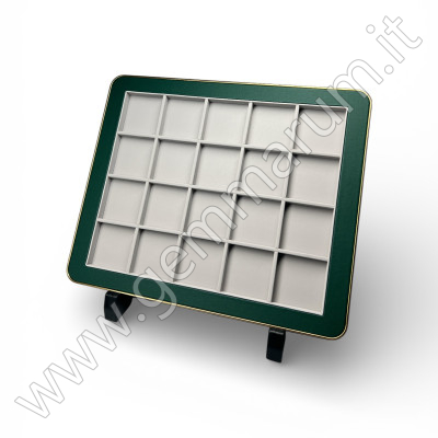 Premium Gem Display with Gold Frame -Green