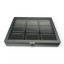 Elegante Espositore con chiusura e finestra 9 scatoline - BLACK