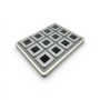 Elegantes Display mit 12 Holzboxen- mattgrau