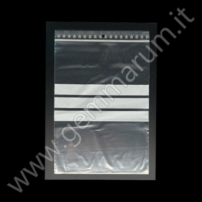 PLASTIC ZIP TOP BAGS 18X25 cm with three strips