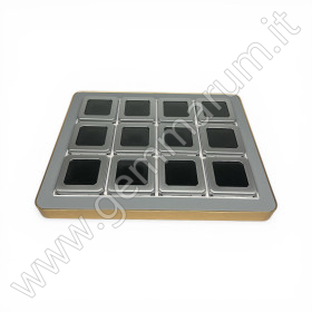 Espositore con Cornice Dorata-Grigio completo di 12 scatoline MATT SILVER