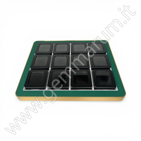 Espositore con Cornice Dorata-Verde completo di 12 scatoline MATT BLACK